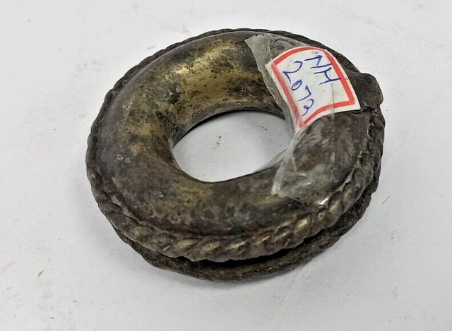 Vintage Bronze Vieux Hochet Jouet pour Bébé Archéologie Collectble Décor NH2073