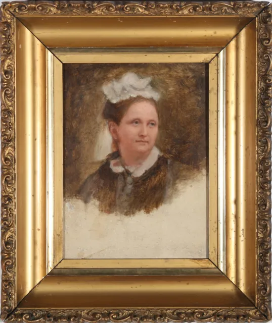 Framed 19th Century Oil - Portrait of a Maid