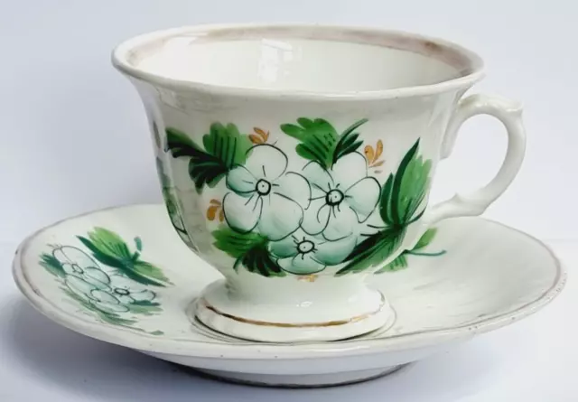 D0504 - Antike Porzellan Tasse von KPM - Blumen & Golddekor - Zepter Marke