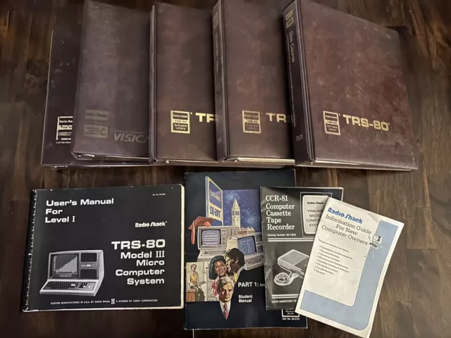 Vintage Radio Shack TRS-80 Model III 3 Owner's Manual & Various Software  Lot