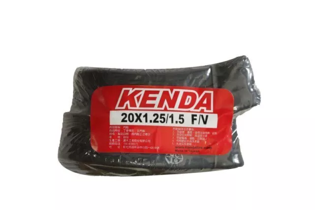 KENDA 20x1.25/1.5 F/V Presta/French Folding Bike 406 Inner Tubes - 2 pcs