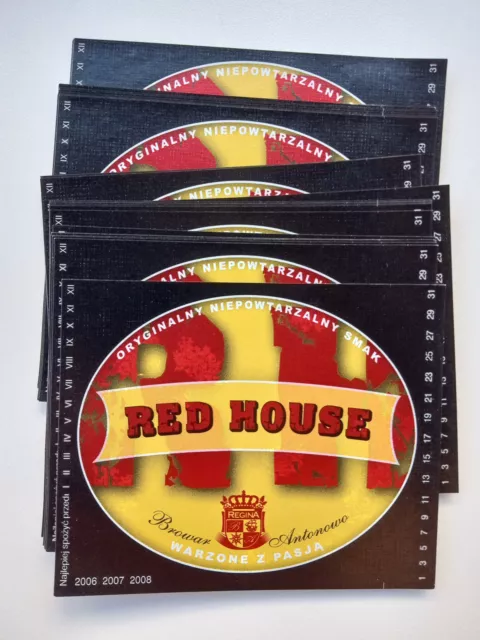 Lot of 50 Antonowo Brewery Regina RED HOUSE Beer Labels Poland