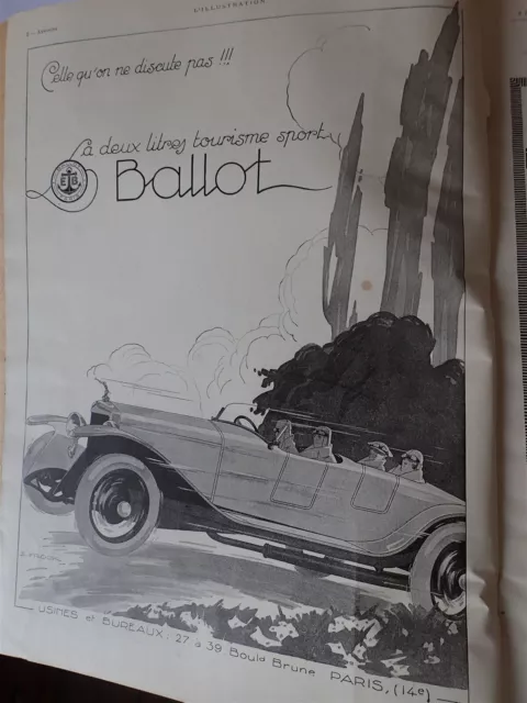 BALLOT 2 litres + RASUREL par Roger ROUX pub papier ILLUSTRATION NOEL 1924 col