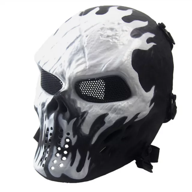 Airsoft Paintball Tactical Full Face Protection Skull Mask Skeleton Army H