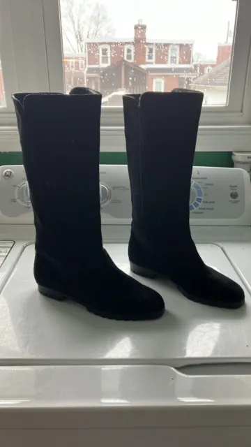 Liz Claiborne Black Suede Tall Riding Boots Size 8 Womens