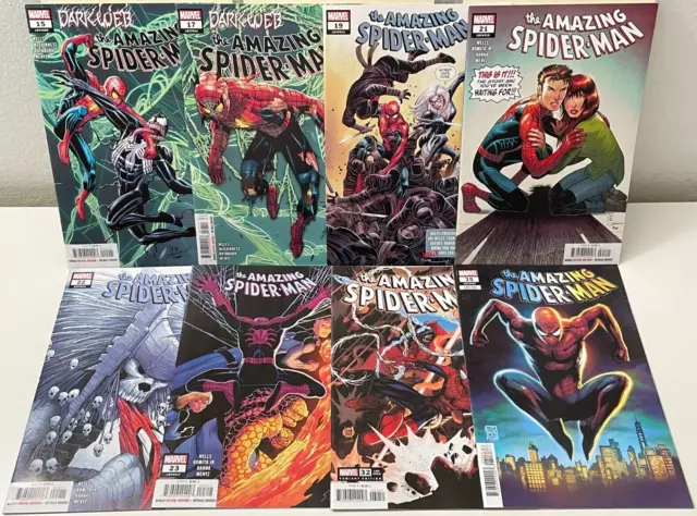Marvel Comics AMAZING SPIDER-MAN (VOL 7) 8 BOOK LOT # 15-35 DARK WEB VF/NM 2022
