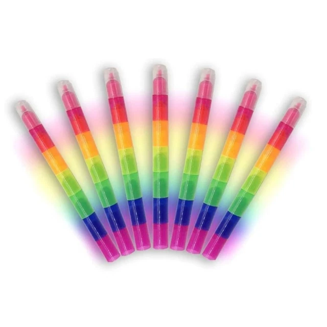 7 PCS Rainbow Color Pen Rainbow Color Highlighter Journaling   Office Supplies