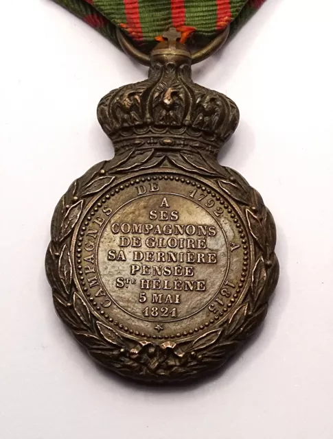 Médaille de Saint-Hélène. Napoléon I° Empereur. 1857. France. Ruban d'origine 3