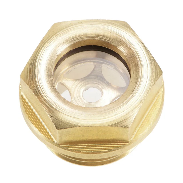 QUARKZMAN 4pz Vetro Spia Olio Compressore D'Aria G3/4" Filettatura Maschio Indicatore Livello Liquido Alluminio Testa Esagonale Finestra Con O-Ring Per Scatole Ingranaggi Serbatoi, Argento - Foto 13