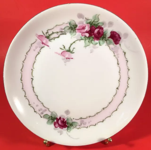 Hutschenreuther Selb Bavaria Plate Hand Painted by Stouffer Antique Floral 7 3/4