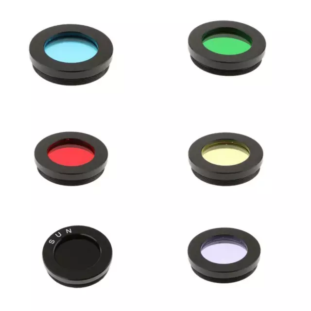 6pcs 1.25" Astronomy Telescope Filter Lens Planet Sun Nebula Color Filters