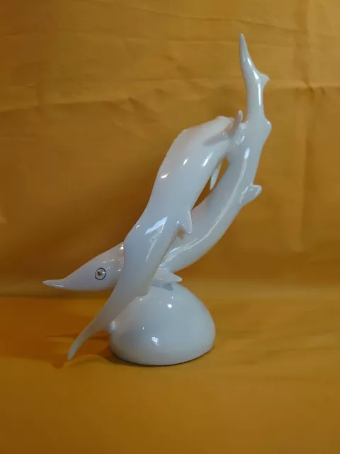 Statue poisson en porcelaine Hollohaza Hungary 1931 / 22 3