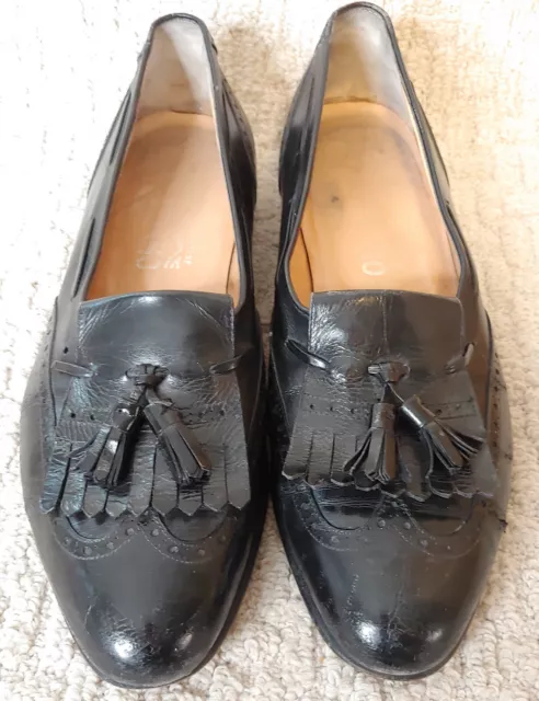 SALVATORE FERRAGAMO BLACK Leather Mens Tassel Loafers 9.5 B $41.33 ...