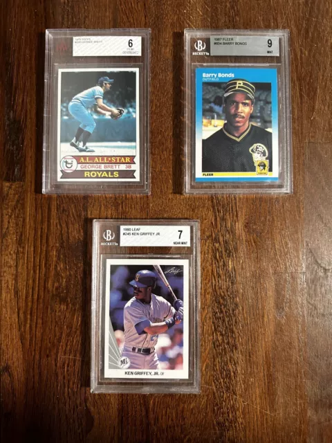 Hall Of Fame and Star Graded Baseball Card Lot 2 (3 Cards)