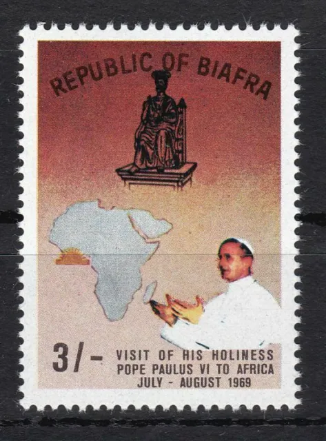 Biafra 43 b postfr./mnh Papst pope braun statt rosa Auflage nur 1000 St. -87929