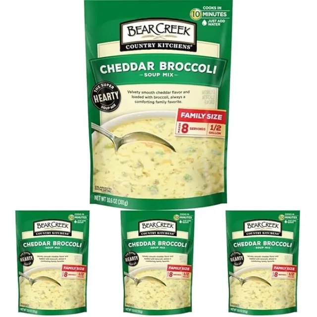 BEAR CREEK Cheddar Broccoli Soup Mix 10.6 Ounce (4pack) -  Fast Free Shipping