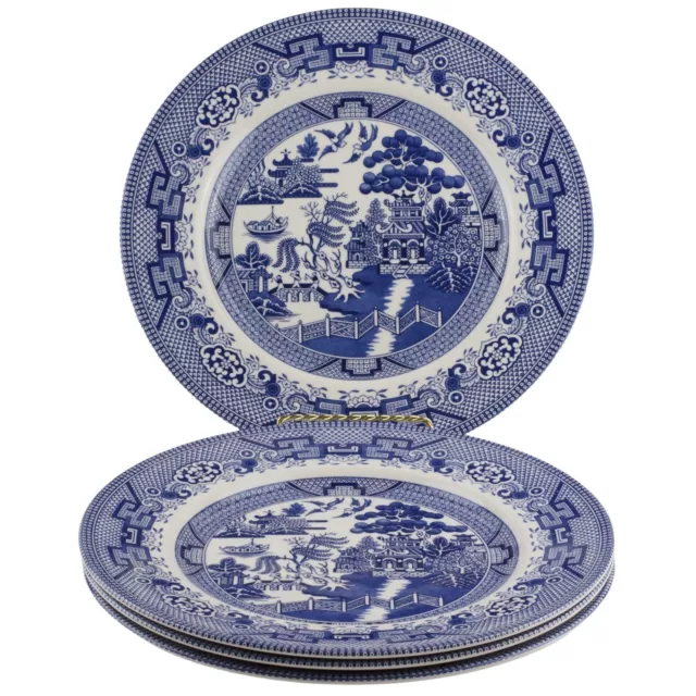 Royal Stafford Blue Willow Dinner Plates Set of 4 England