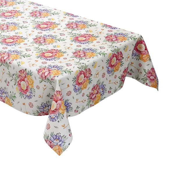 Tovaglia Ovale In PVC Lavabile - Motivo Barocco Grigio Chiaro/Beige 240x140 Cm Per Interni Ed Esterni - Foto 3