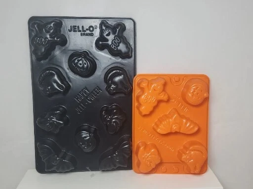 Halloween Jiggler 2 moldes 15 ranuras murciélago gato bruja fantasma calabaza gelatina tiro