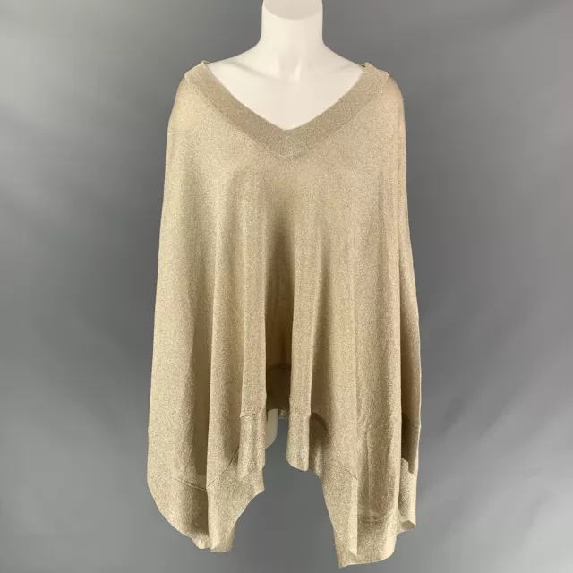 MISSONI Größe US 6/IT42 Gold Metallic Viskose Mischung Poncho Pullover