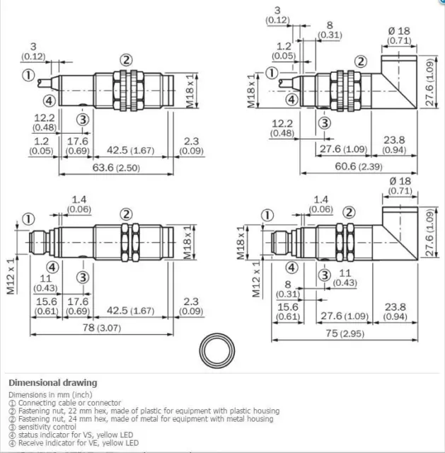 SICK VS/VE18-3P3240  Through-beam photoelectric sensor PNP,New ⊕IK 2