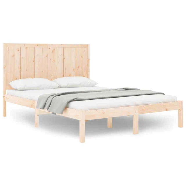 BROWN SOLID PINEWOOD Bed Frame 160x200 cm, Sturdy & Stylish Design £352