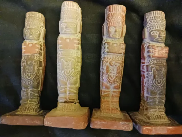 Precolumbian Clay Figurines Terracotta AZTEC Toltec Warrior Effegy 4 Available