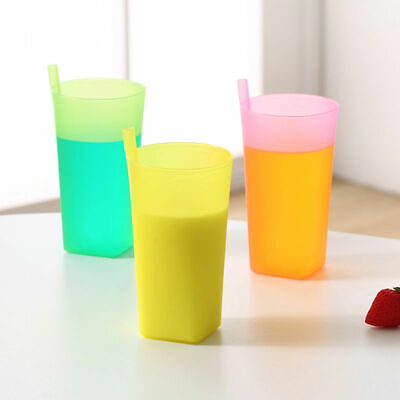 4 piezas niños beben una taza de taza con pajita incorporada plástico Sippy'$g