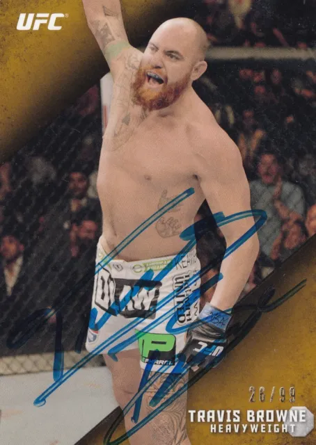 Travis Browne Signed 2015 Topps UFC Knockout Gold Card #11 #/d /99 Autograph 168