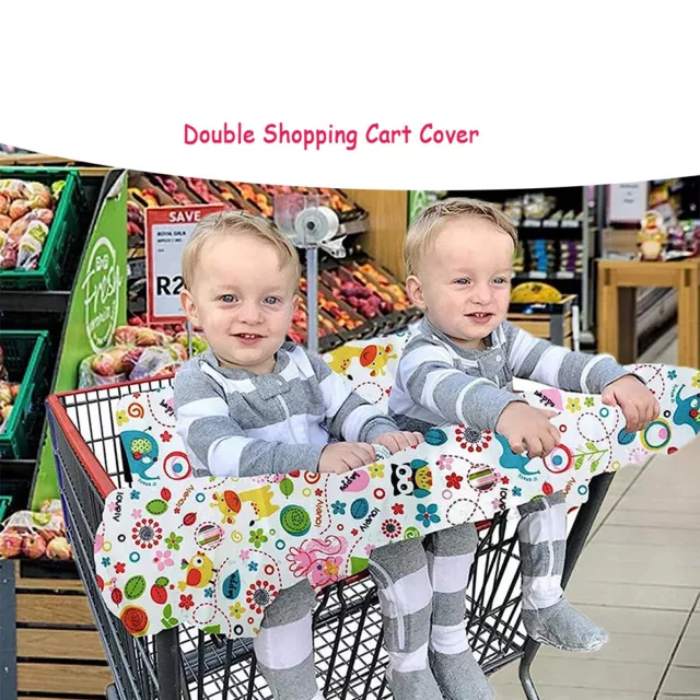 DOUBLE SHOPPING CART Cover for Baby Siblings w Carrying Bag