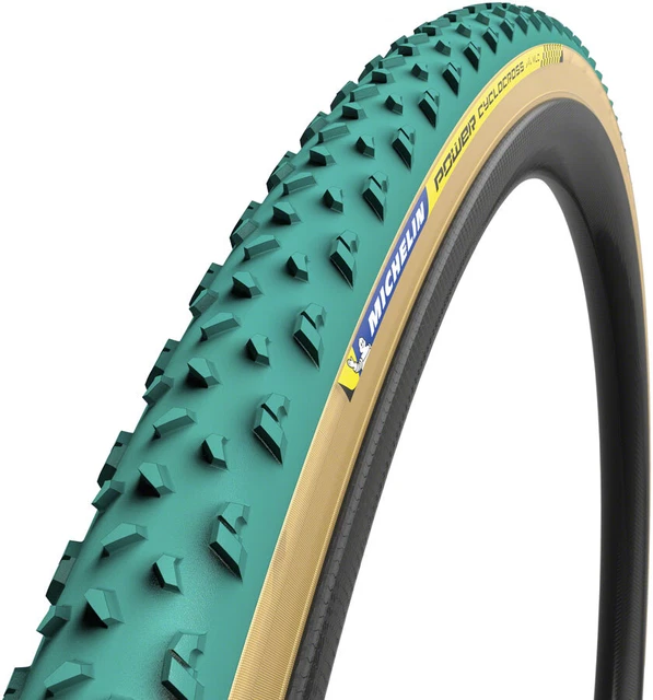 NEW Michelin Power Cyclocross Mud Tire - 700 x 33 Tubular Folding Green/Tan