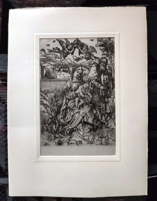 Hand-Gravur auf Seide nach dem Kupferstich von Albrecht Dürer 1498