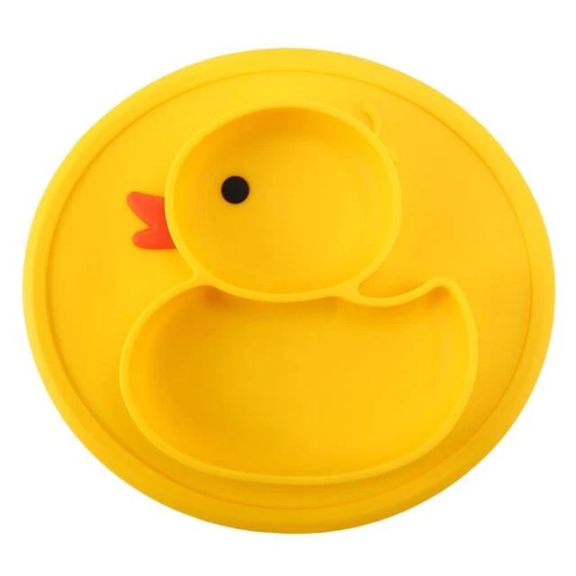 Silicone Divided Toddler Plates - Portable Non Suction Plates for Childreh