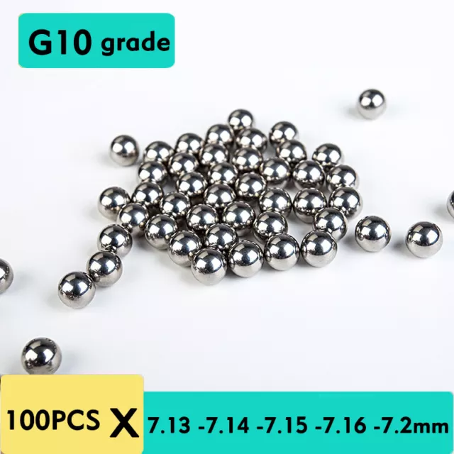 Single Chrome Steel Grade 10 AISI 52100 Steel Ball Bearings - Size 7.13mm- 7.2mm