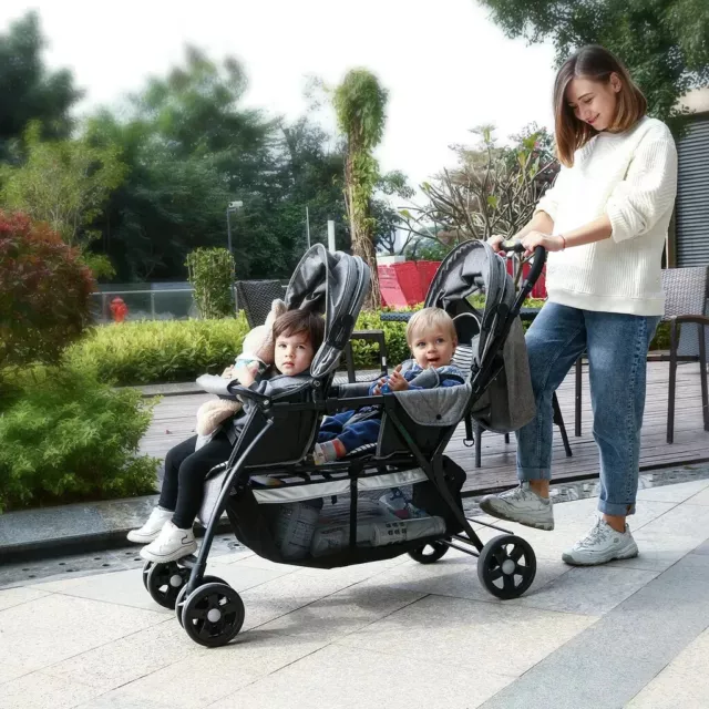 2in1 Kinderwagen Zwillingswagen Baby Buggy Geschwisterwagen faltbar Kinderbuggy