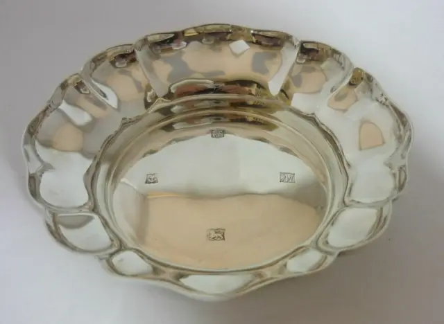 Stunning & Unusual Vintage Heavy Solid Sterling Silver Dish Poston Products Ltd