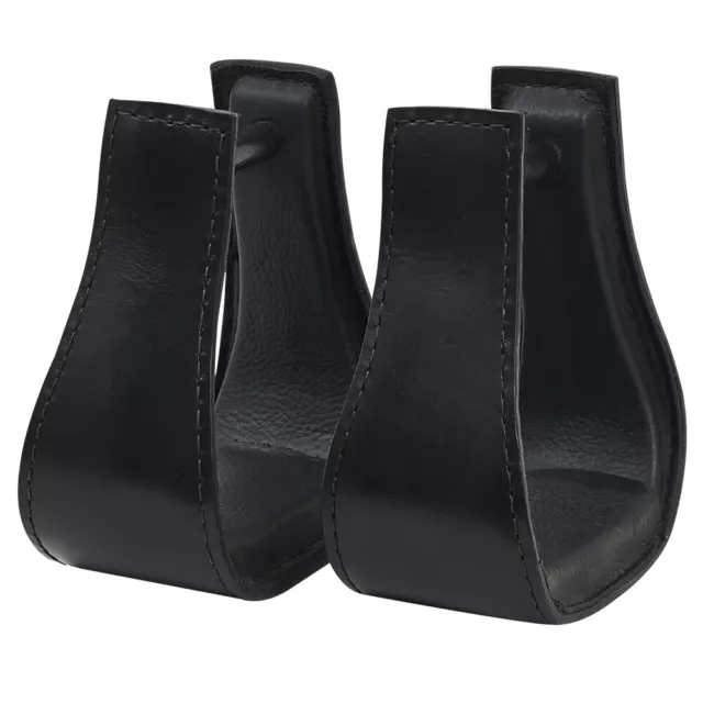 59HS Hilason Western Saddle Black Leather Covered Horse Saddle Stirrups Pair