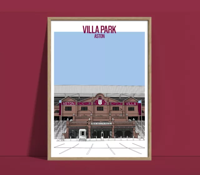 Aston Villa, Villa Park Art Print, Picture, Poster A3 unframed