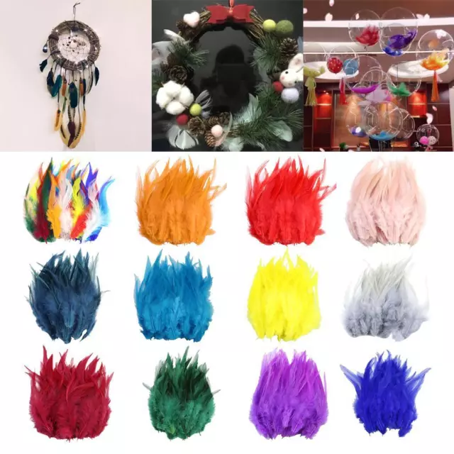 50 Pieces Natural Pheasant Chicken Rooster Feathers 13-18cm DIY