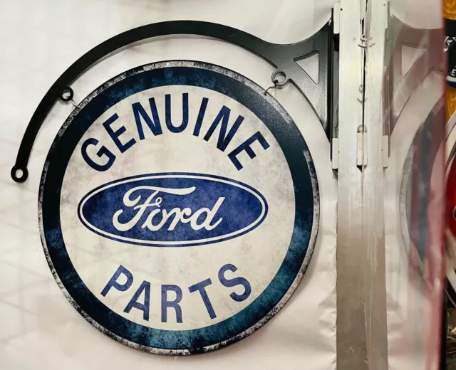 NEW Ford Genuine Parts Large Round double sided with hanger tin metal sign