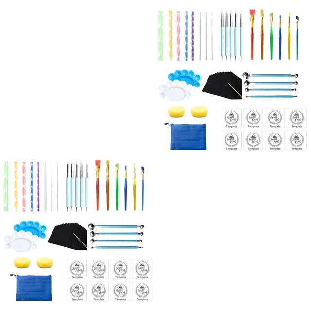 2 juegos de 47 piezas Punto Pintura Herramienta Kit Color Plantilla
