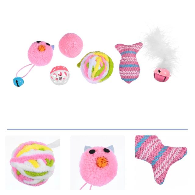 6 Pcs Cat Feather Toys Cat Toy Cat Treat Toy Teething Toy Cat Paw