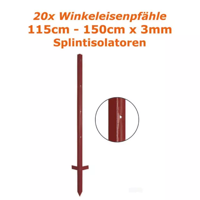 Winkeleisenpfähle Weidezaunpfahl 115cm 125cm 150cm Metallpfähle für harten Böden