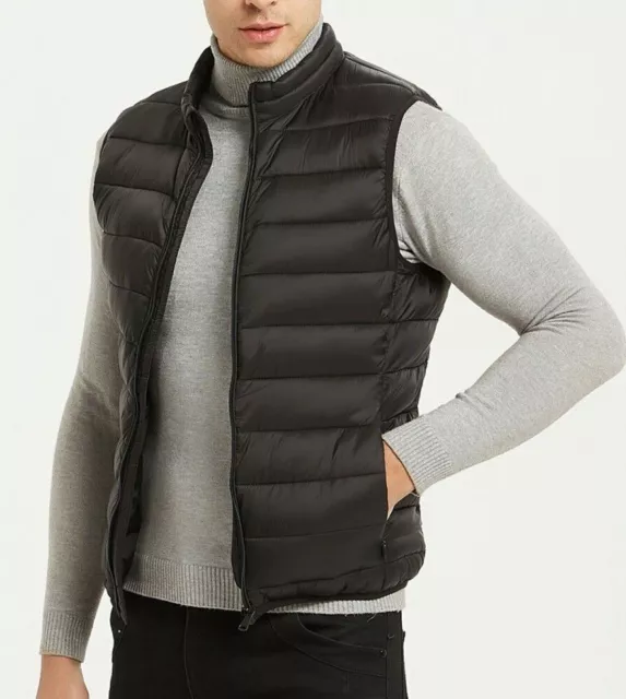 Giubbotto uomo piumino invernale giubotto smanicato gilet giacca nero slim da L 2