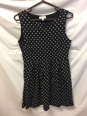 Monteau Los Angeles Black White Polka Dot Dress Womens Sz XL