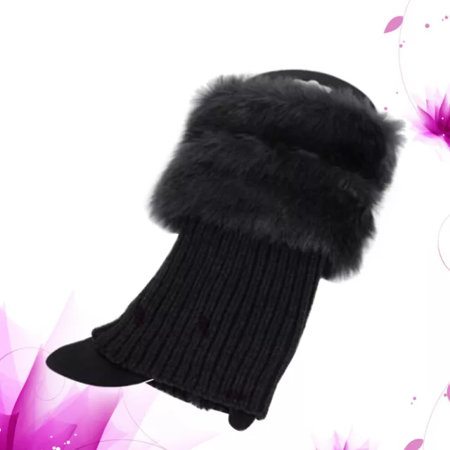 Women Leg Warmers Fur Trim Boot Cuff Cover Female Fur Boots Anklets Warm Socks