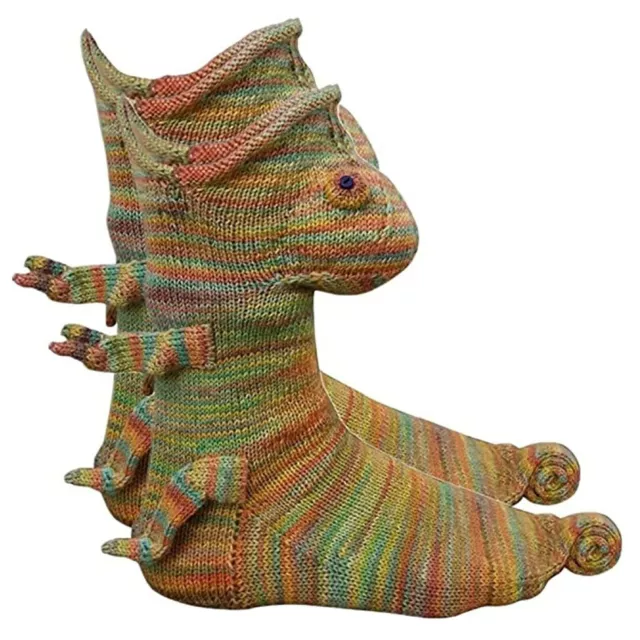 Pair Knit Crocodile Socks Knitted Animal Fish Socks Funky Knitting Xmas Gifts 3