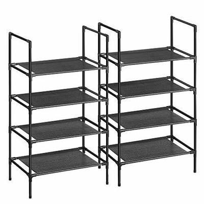 Corridoio Organizzatore per Ingresso Stile Industriale EUBF14XJ01 Scaffale Portascarpe con 3 Ripiani a Rete Inclinabili HOOBRO Scarpiera a 4 Ripiani Camera da Letto Robusta e Stabile Soggiorno 