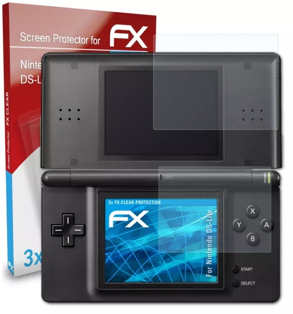 atFoliX 3x Displayschutzfolie für Nintendo DS-Lite Schutzfolie klar Folie