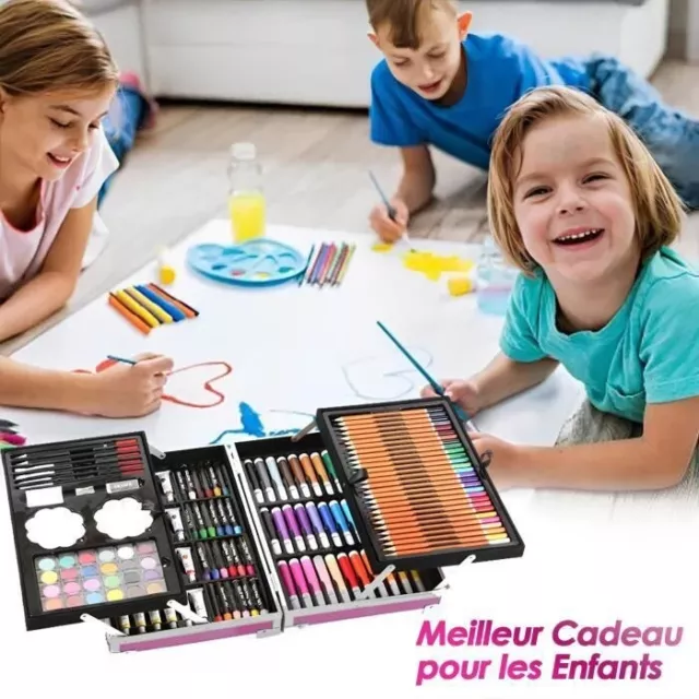 145 pcs Set de Dessin Malette Crayons couleur Pastel Aquarelle Art pour enfants 2